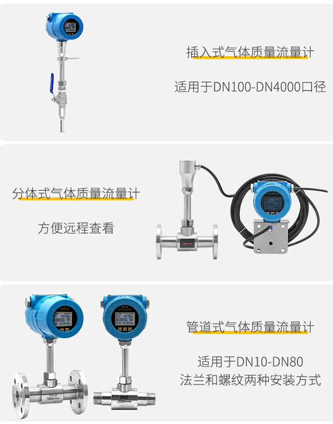 壓縮空氣熱式氣體質(zhì)量流量計(jì)安裝方式分類圖